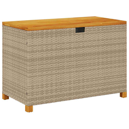 Contenitore Giardino Beige 110x55x63cm Polyrattan Legno Acacia - homemem39