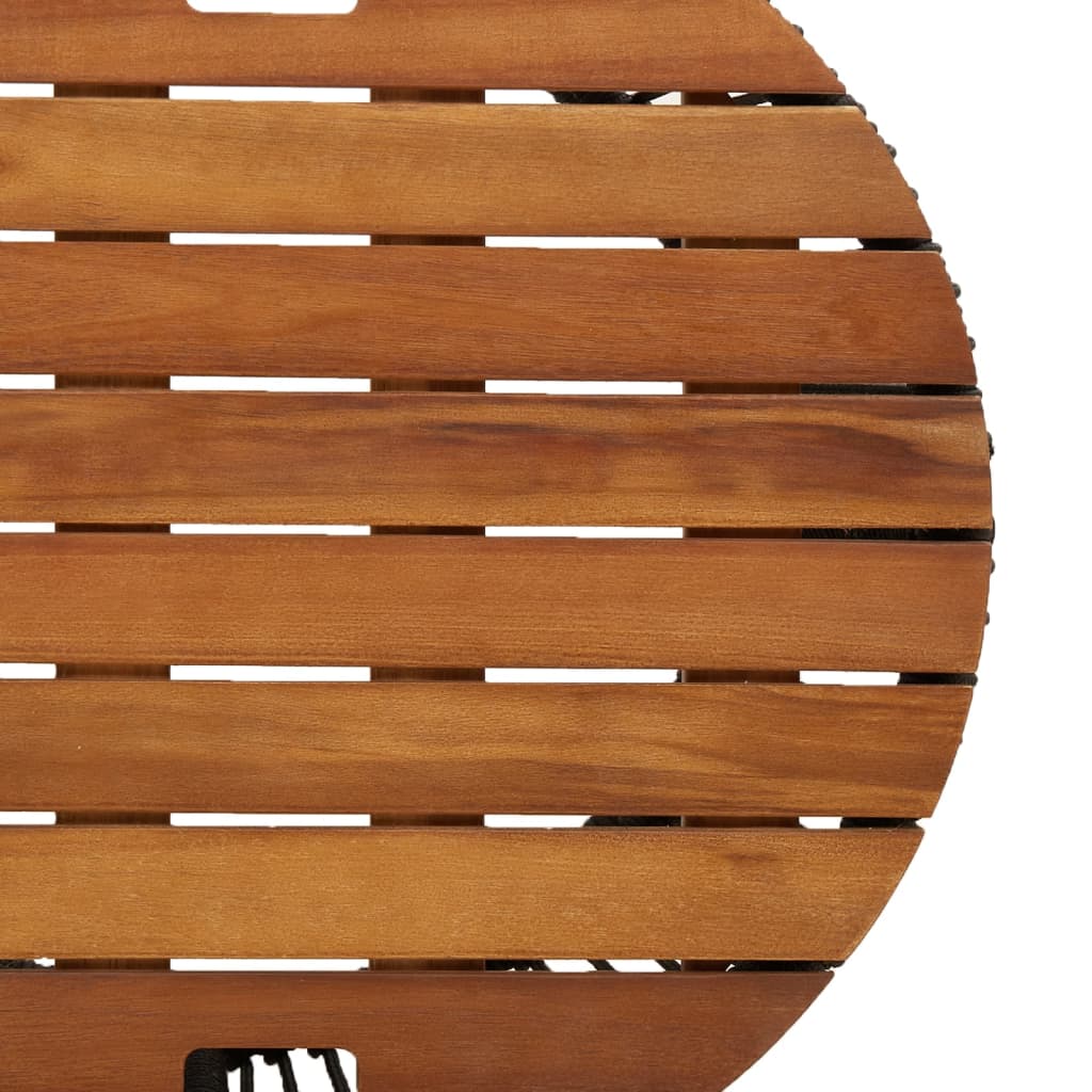 Tavolini da Giardino 2 pz con Piano in Legno Neri in Polyrattan | homemem39