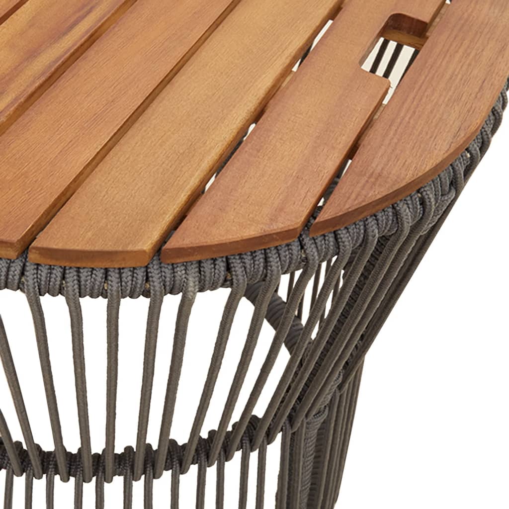 Tavolini da Giardino 2pz con Piano in Legno Grigi in Polyrattan | homemem39