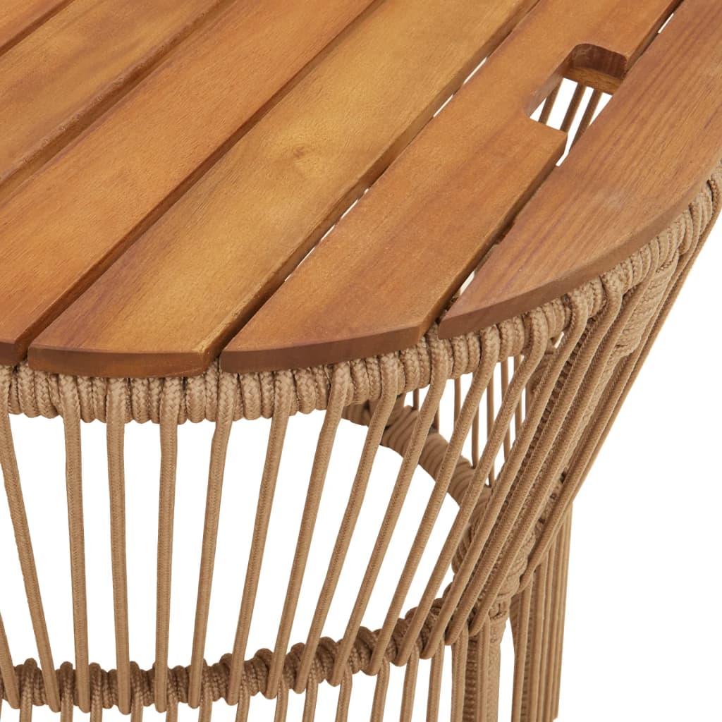 Tavolini da Giardino 2pz con Piano in Legno Beige in Polyrattan | homemem39