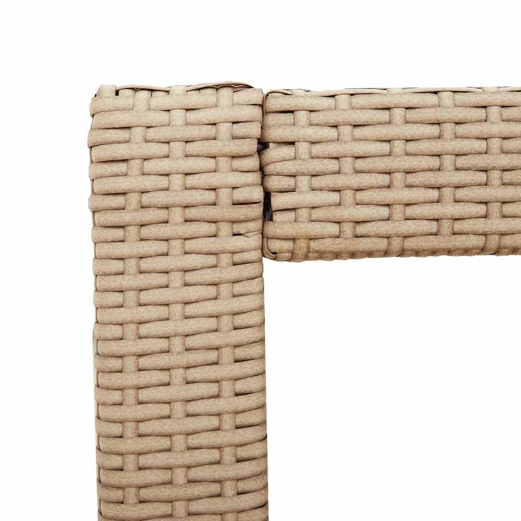 Tavolino da Giardino Piano Legno Beige 60x40x75 cm Polyrattan