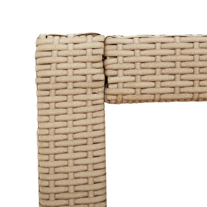 Tavolino da Giardino Piano Legno Beige 100x40x75 cm Polyrattan