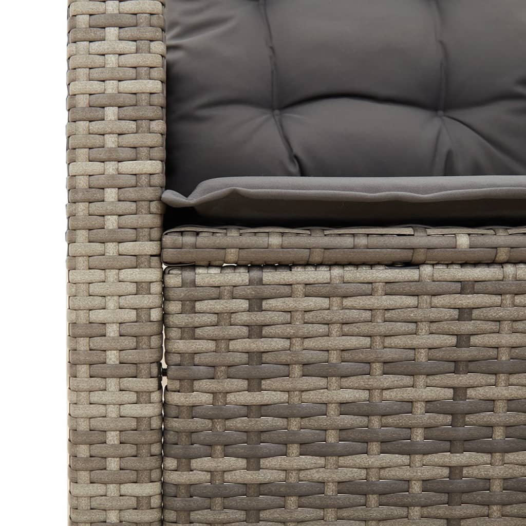 Set da Bistrò 3 pz con Cuscini Grigio Polyrattan e Legno Acacia - homemem39