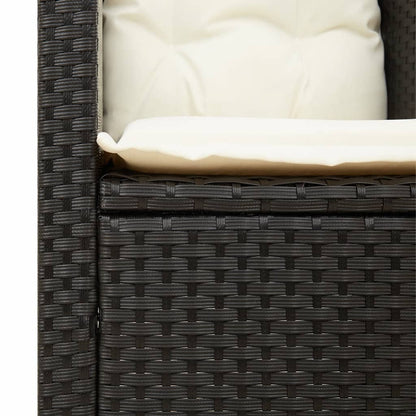 Poltrona da Giardino con Cuscini in Polyrattan Nero - homemem39