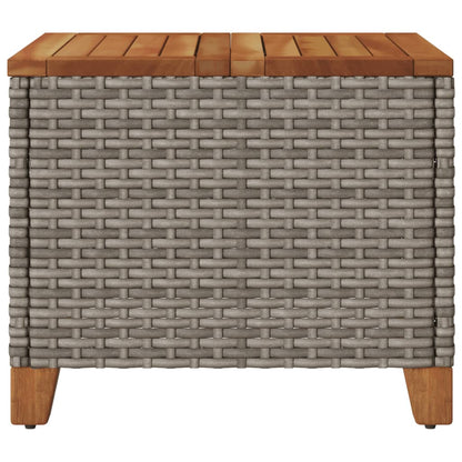 Tavolo da Giardino Grigio 45x45x37 cm Polyrattan e Legno Acacia - homemem39