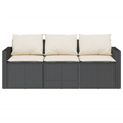Set da Pranzo da Giardino 2 pz con Cuscini Nero in Polyrattan | homemem39