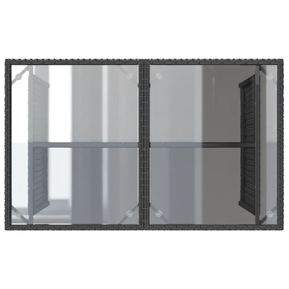 Set da Pranzo da Giardino 2 pz con Cuscini Nero in Polyrattan | homemem39