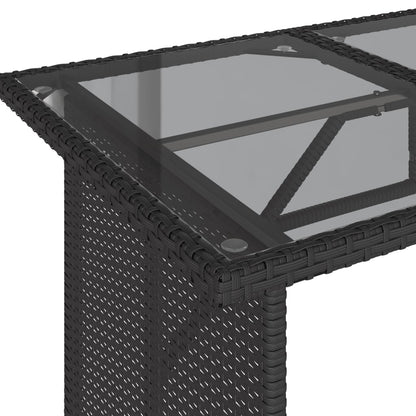 Set da Pranzo da Giardino 2 pz con Cuscini Nero in Polyrattan | homemem39