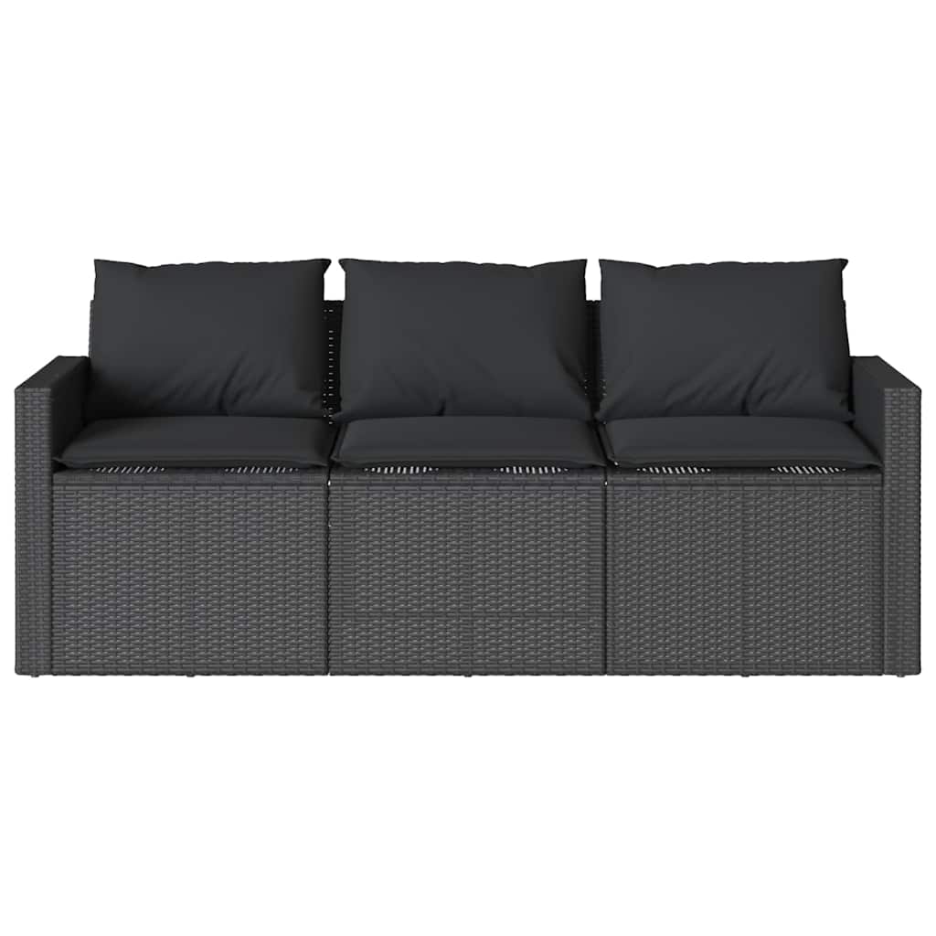 Set da Pranzo da Giardino 2 pz con Cuscini Nero in Polyrattan | homemem39
