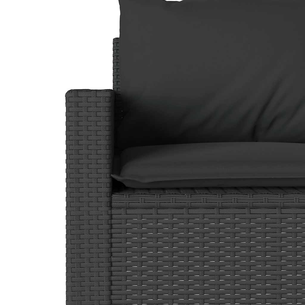 Set da Pranzo da Giardino 2 pz con Cuscini Nero in Polyrattan | homemem39
