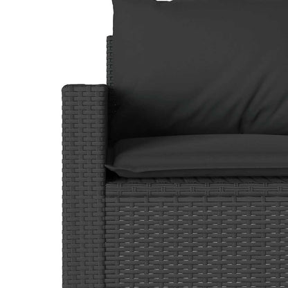 Set da Pranzo da Giardino 2 pz con Cuscini Nero in Polyrattan | homemem39