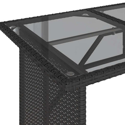 Set da Pranzo da Giardino 2 pz con Cuscini Nero in Polyrattan | homemem39