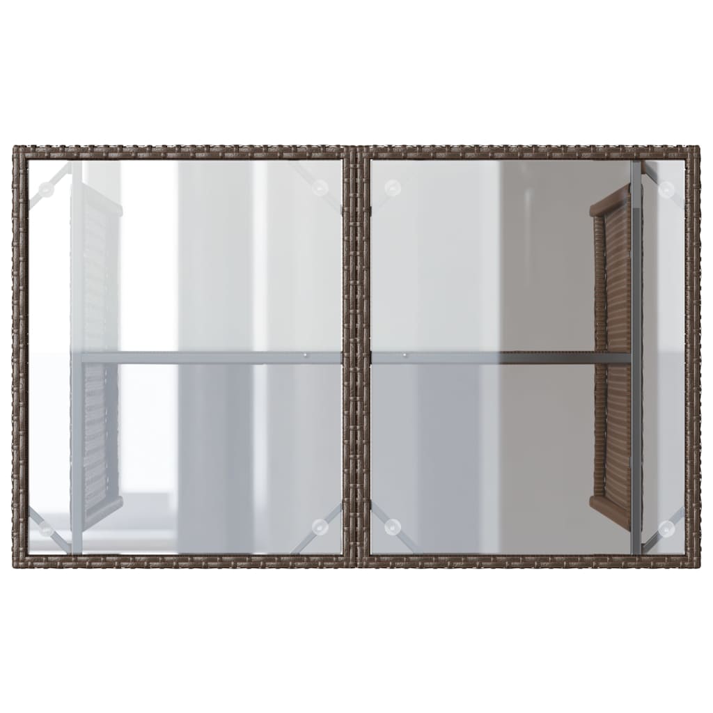 Set da Pranzo da Giardino 2pz con Cuscini in Polyrattan Marrone | homemem39