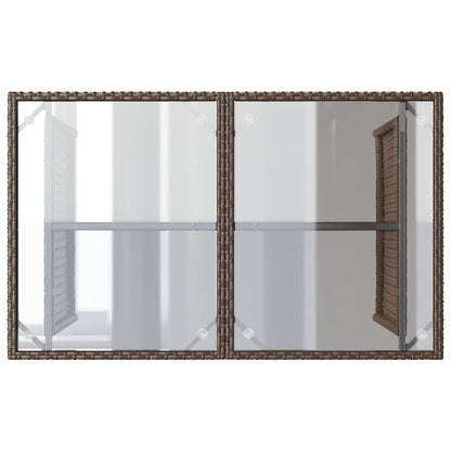 Set da Pranzo da Giardino 2pz con Cuscini in Polyrattan Marrone | homemem39