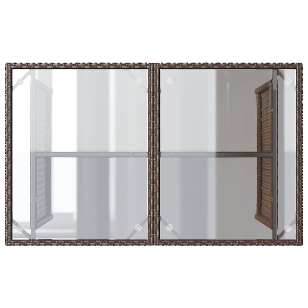 Set da Pranzo da Giardino 2pz con Cuscini in Polyrattan Marrone