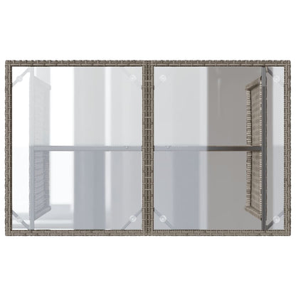Set da Pranzo da Giardino 2 pz con Cuscini in Polyrattan Grigio | homemem39