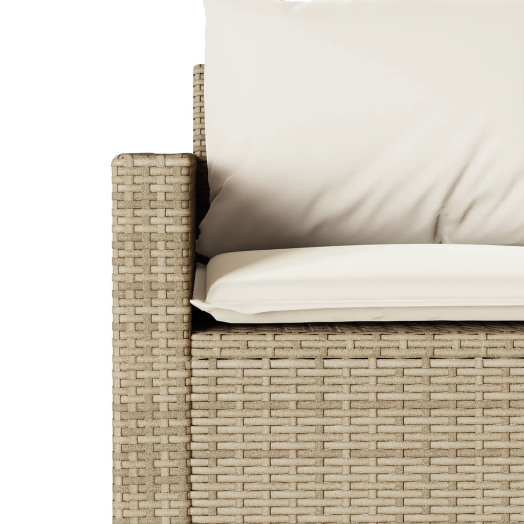 Set da Pranzo da Giardino 2 pz con Cuscini Beige in Polyrattan | homemem39