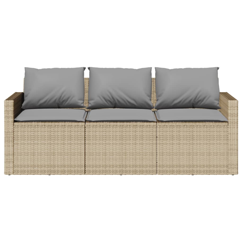 Set da Pranzo da Giardino 2 pz con Cuscini Beige in Polyrattan | homemem39