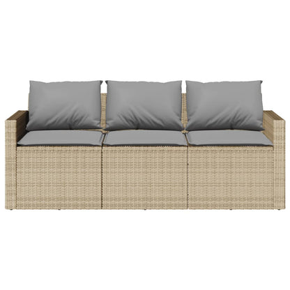 Set da Pranzo da Giardino 2 pz con Cuscini Beige in Polyrattan | homemem39