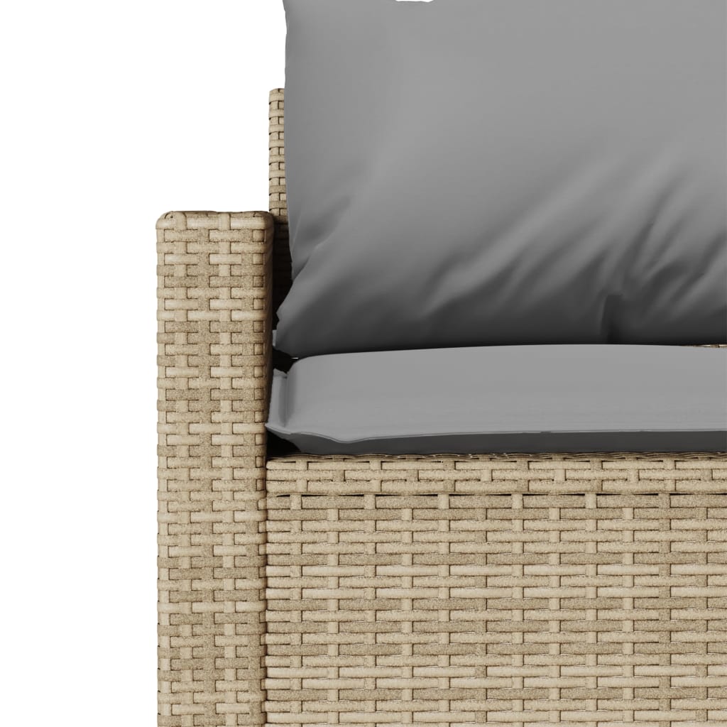 Set da Pranzo da Giardino 2 pz con Cuscini Beige in Polyrattan | homemem39