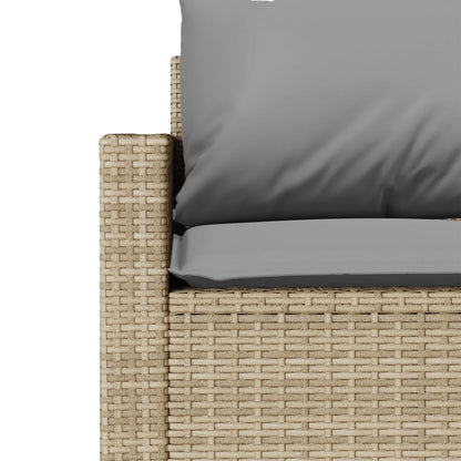 Set da Pranzo da Giardino 2 pz con Cuscini Beige in Polyrattan | homemem39