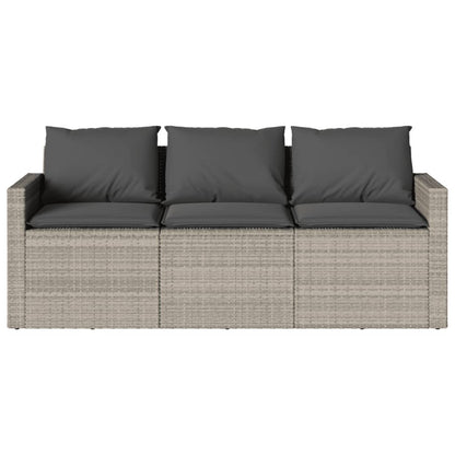 Set da Pranzo da Giardino 2 pz con Cuscini in Polyrattan Grigio | homemem39
