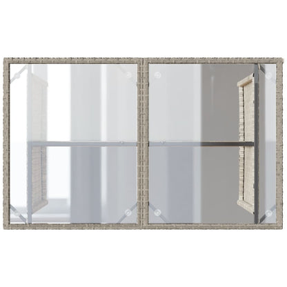 Set da Pranzo da Giardino 2 pz con Cuscini in Polyrattan Grigio | homemem39