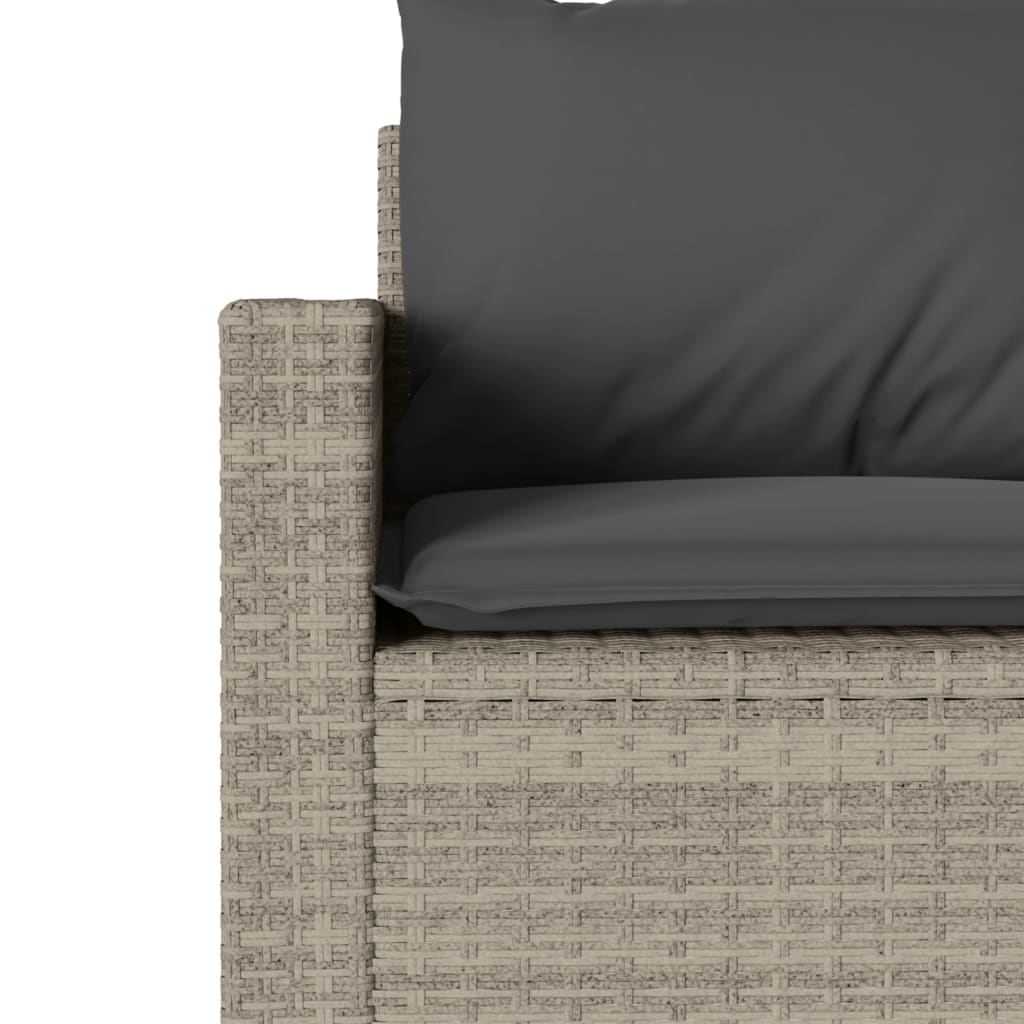 Set da Pranzo da Giardino 2 pz con Cuscini in Polyrattan Grigio | homemem39