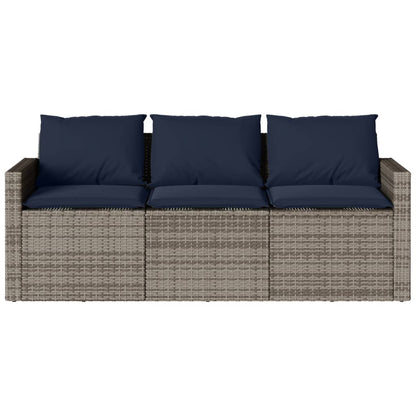 Set da Pranzo da Giardino 2 pz con Cuscini in Polyrattan Grigio | homemem39