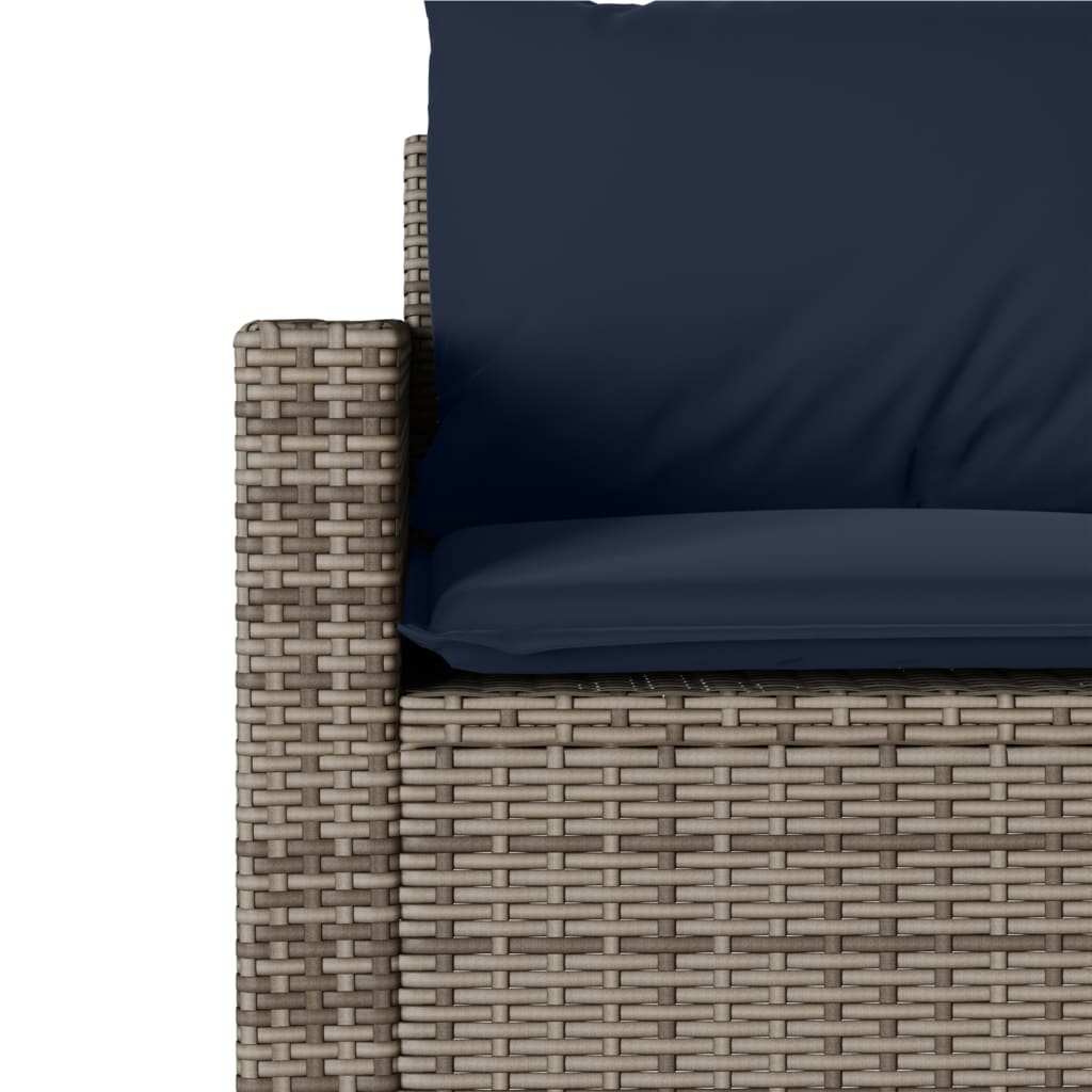 Set da Pranzo da Giardino 2 pz con Cuscini in Polyrattan Grigio | homemem39