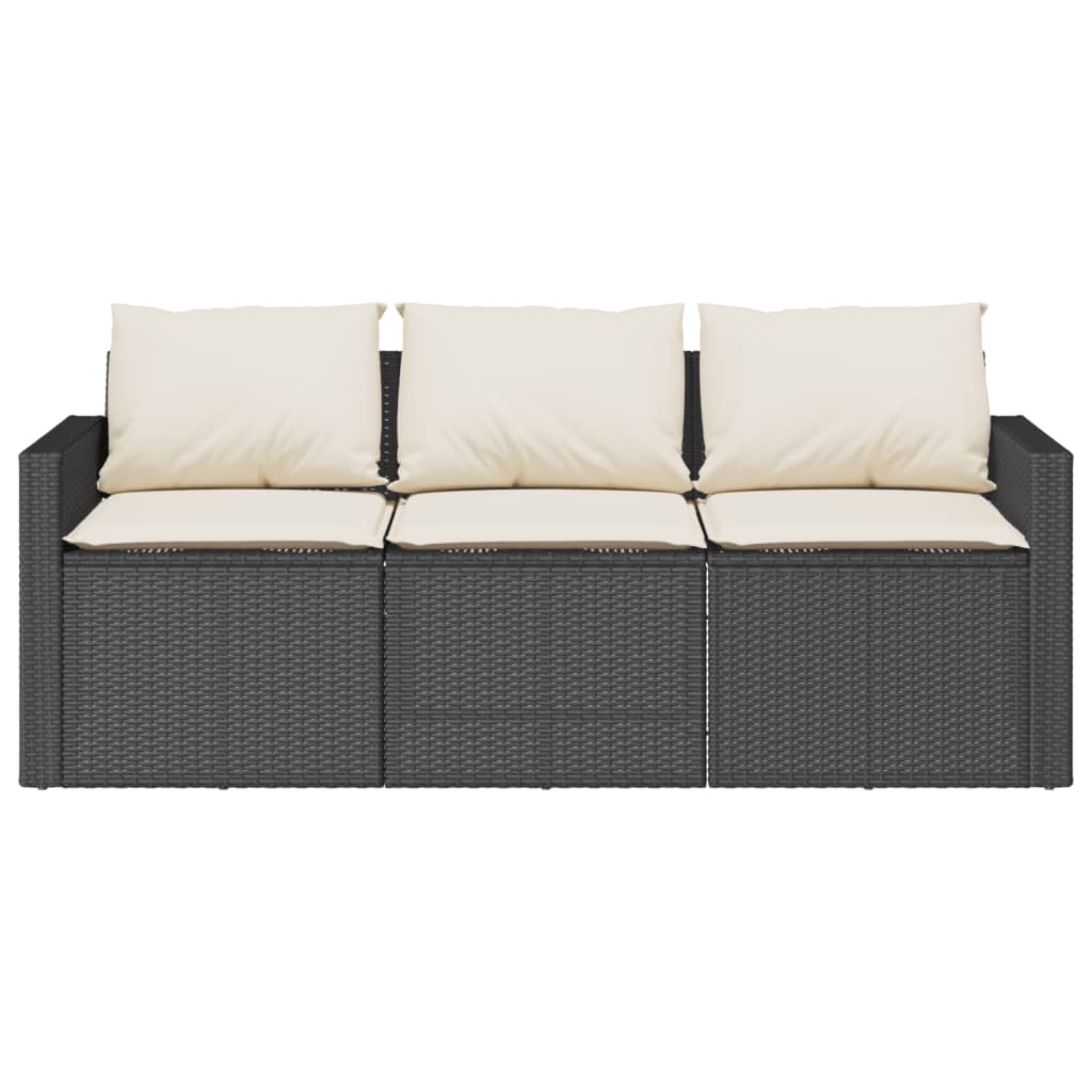 Set da Pranzo da Giardino 2 pz con Cuscini Nero in Polyrattan | homemem39