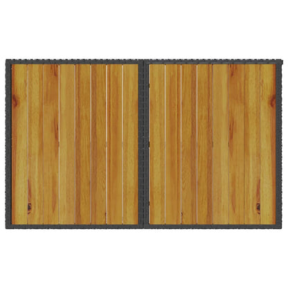 Set da Pranzo da Giardino 2 pz con Cuscini Nero in Polyrattan | homemem39