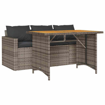 Set da Pranzo da Giardino 2 pz con Cuscini in Polyrattan