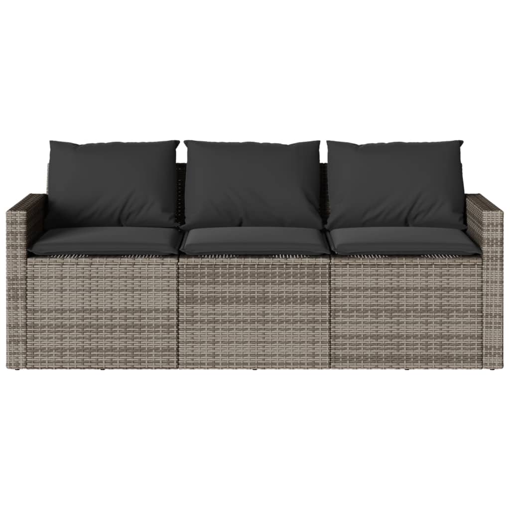 Set da Pranzo da Giardino 2 pz con Cuscini in Polyrattan Grigio | homemem39