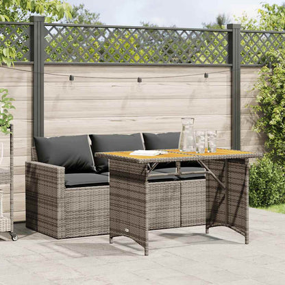 Set da Pranzo da Giardino 2 pz con Cuscini in Polyrattan