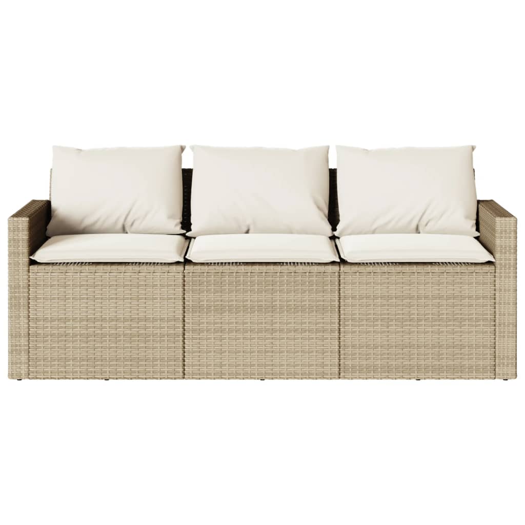 Set da Pranzo da Giardino 2 pz con Cuscini Beige in Polyrattan | homemem39