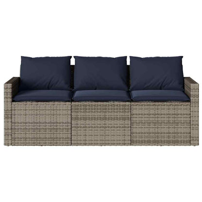 Set da Pranzo da Giardino 2 pz con Cuscini in Polyrattan Grigio | homemem39
