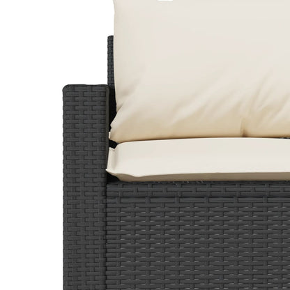 Divano da Giardino a 3 Posti con Cuscini Nero in Polyrattan | homemem39