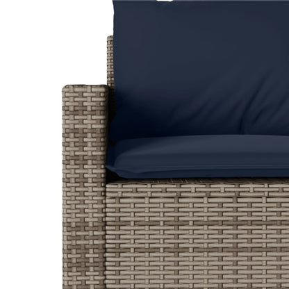 Divano da Giardino con Cuscini 3 Posti Grigio in Polyrattan | homemem39