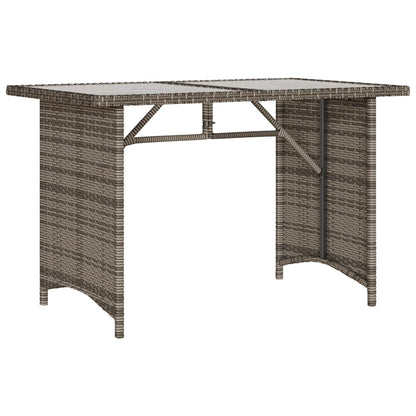 Tavolo da Giardino Piano in Vetro Grigio 110x68x70cm Polyrattan