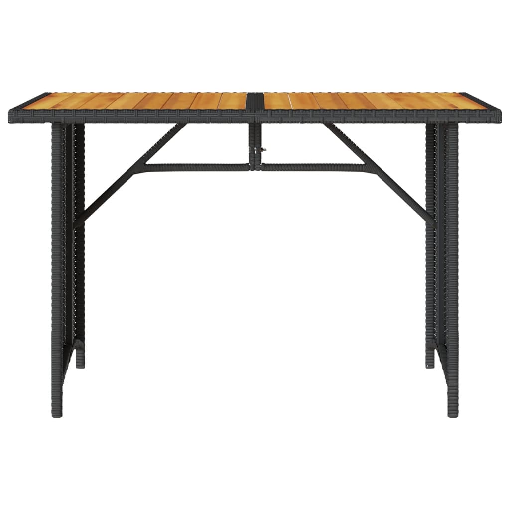 Tavolo da Giardino Piano in Legno Nero 110x68x70 cm Polyrattan