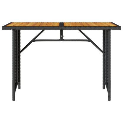Tavolo da Giardino Piano in Legno Nero 110x68x70 cm Polyrattan