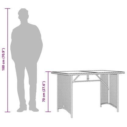 Tavolo da Giardino Piano in Legno Nero 110x68x70 cm Polyrattan