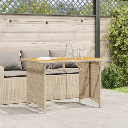 Tavolo da Giardino Piano in Legno Beige 110x68x70 cm Polyrattan | homemem39