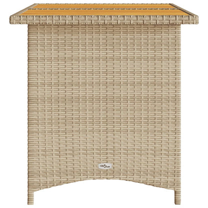 Tavolo da Giardino Piano in Legno Beige 110x68x70 cm Polyrattan | homemem39