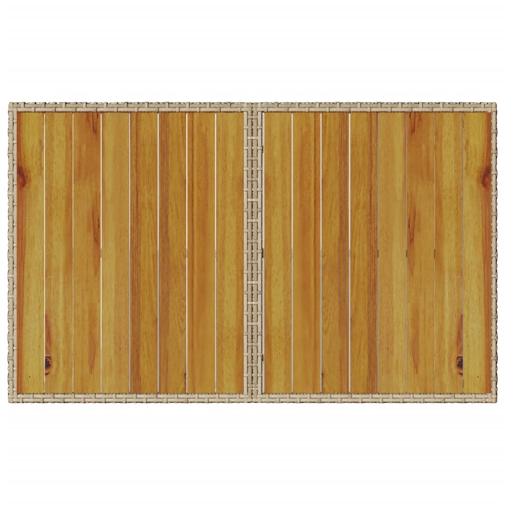 Tavolo da Giardino Piano in Legno Beige 110x68x70 cm Polyrattan | homemem39