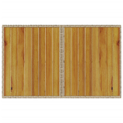 Tavolo da Giardino Piano in Legno Beige 110x68x70 cm Polyrattan | homemem39