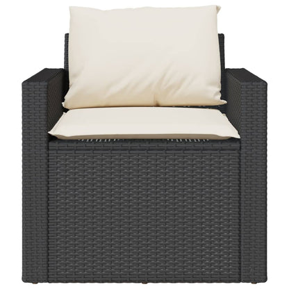 Set Divani da Giardino 4 pz con Cuscini Nero in Polyrattan | homemem39