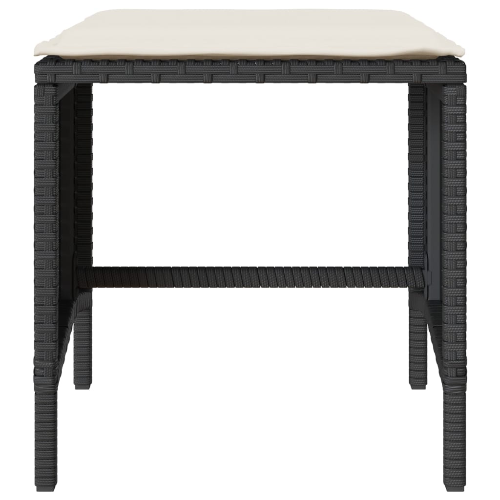 Set Divani da Giardino 4 pz con Cuscini Nero in Polyrattan | homemem39