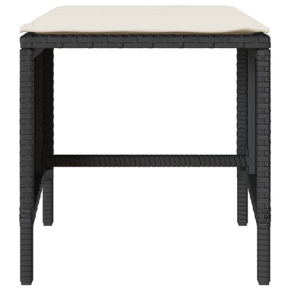 Set Divani da Giardino 4 pz con Cuscini Nero in Polyrattan | homemem39